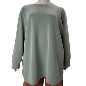 Joe Fresh Active Womens 3X Sage Green Tunic Sweatshirt Modal Blend‎ Oversized
